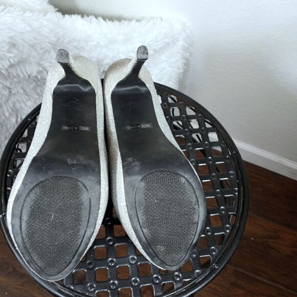 DE BLOSSOM COLLECTION SILVER SPARKLE PLATFORM SZ.9 - Picture 10 of 11